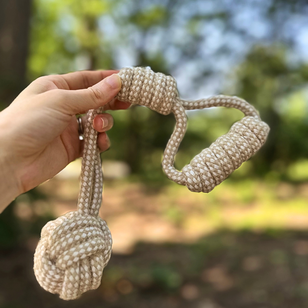 Monli Handcrafted Pet Toys - Wholesale Pet Rope Toy - Dog - Forest Knot Hemp Rope Tug Toy with Handle | Handcraft2