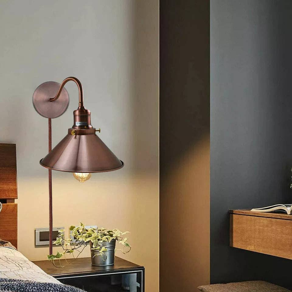 Ledsone – wholesale Accent/desk lamp – Plug in Wall Lighting 2M Cable Dimmer Switch Light Fittings~53031