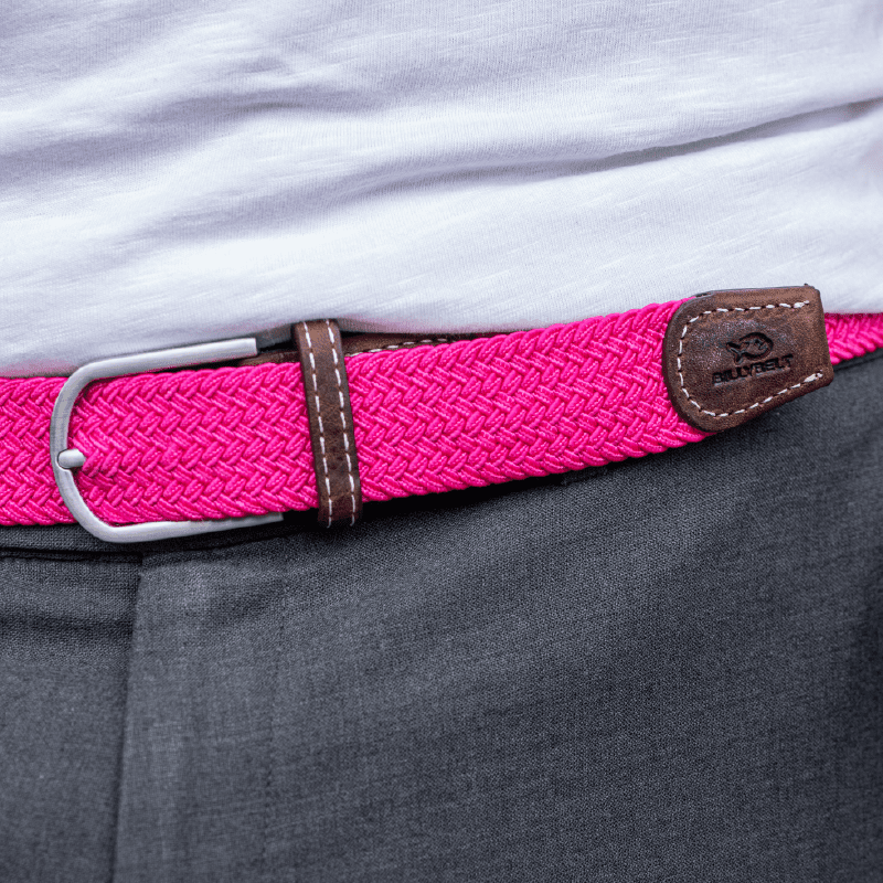 BILLYBELT - Vendita all'ingrosso Cintura - Unisex - Cintura intrecciata elastica rosa fucsia3