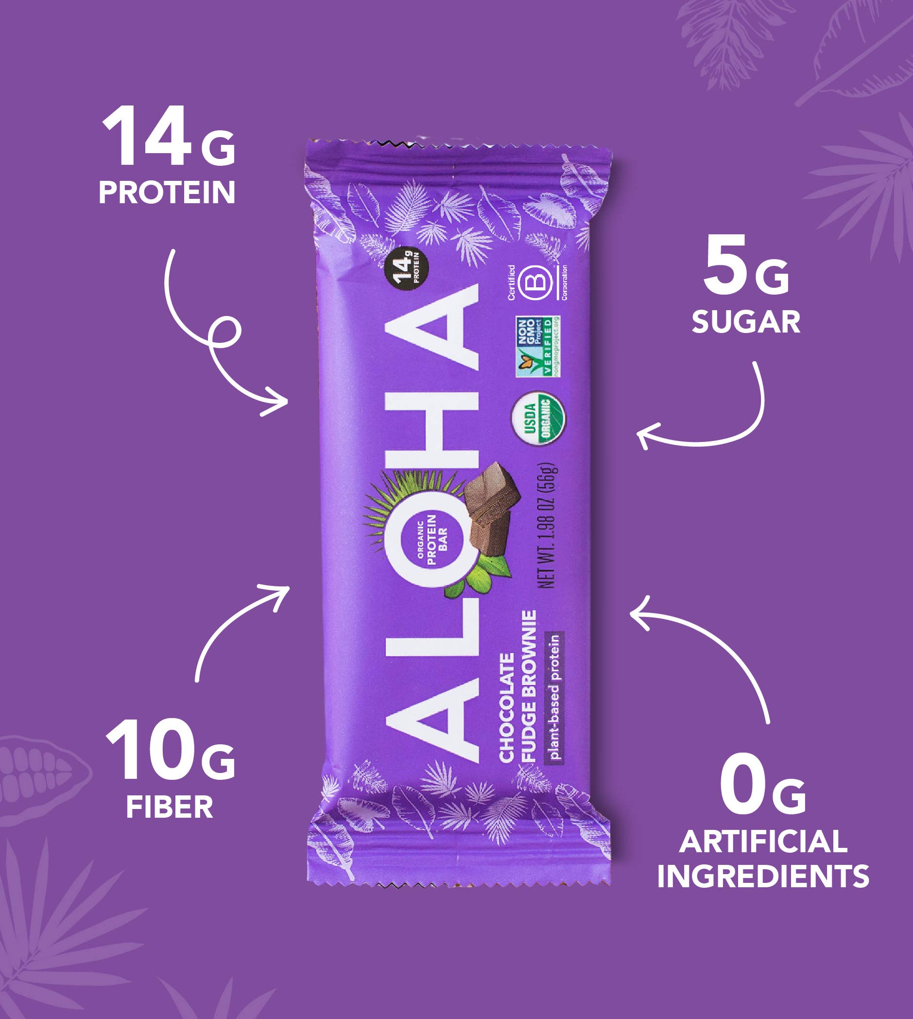 Aloha - Wholesale Snack Bar - Chocolate Fudge Brownie Protein Bar2