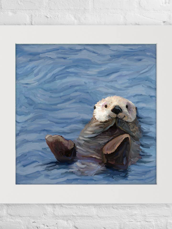 Otter Play 3 Happy Square™ for wholesale by Cathy Walters Art