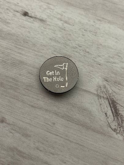 Magnetic Black Engraved Golf Ball Marker w/ Hat Clip for wholesale by Dirty Grove by Hazel Grove Customs