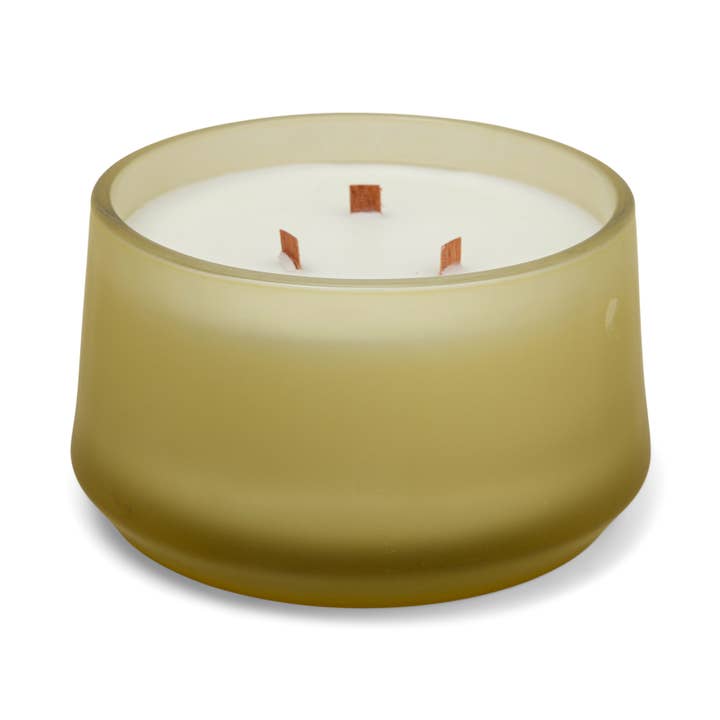 18 Oz 3 Wick Frosted White Glass: Rose + Wood for wholesale by Foundry Candle Co