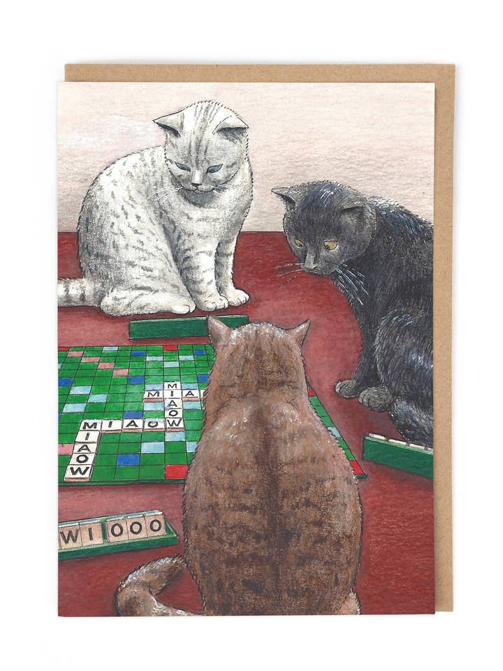 Scrabble lykønskningskort for engroshandel hos Cath Tate Cards