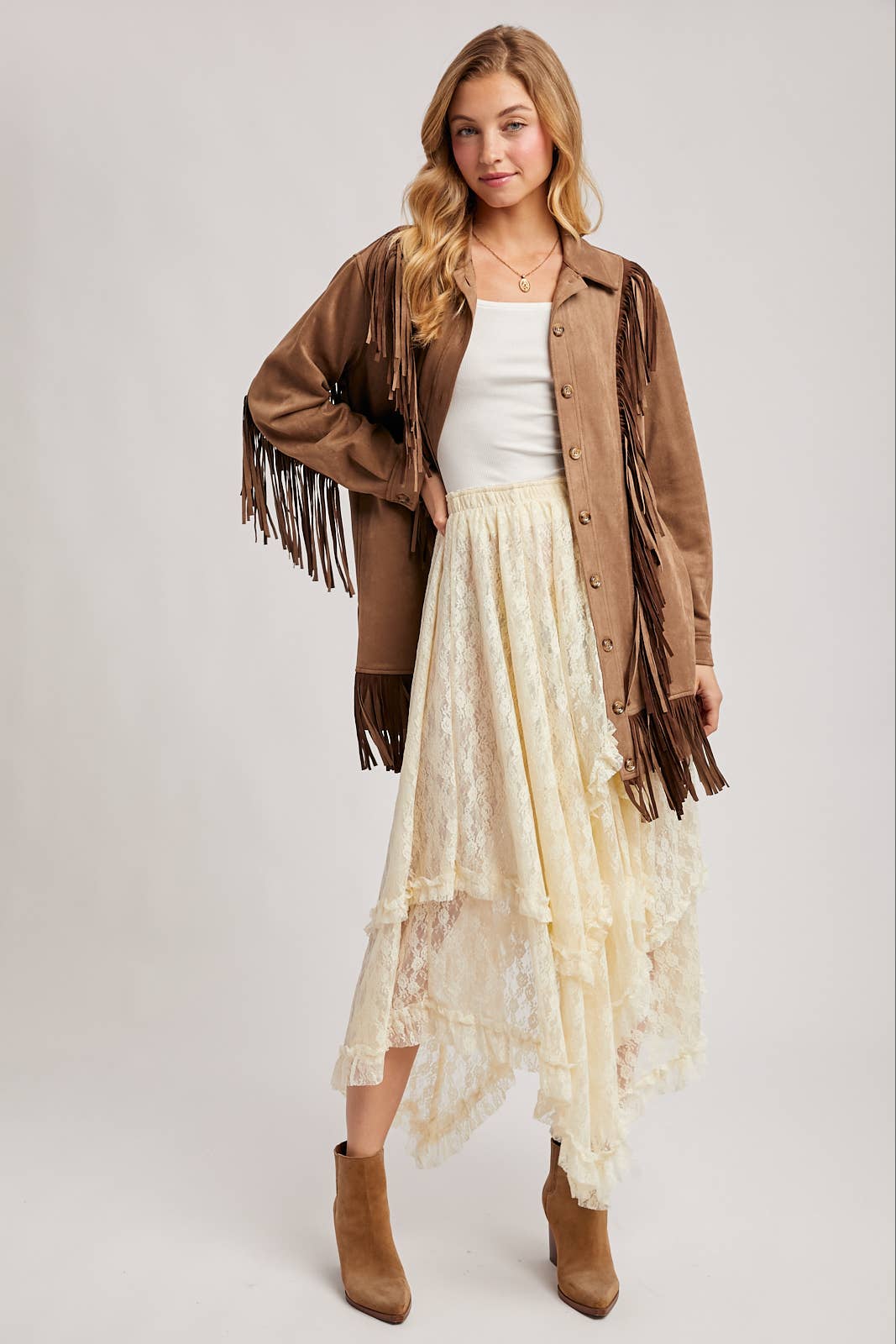 Bluivy - Wholesale Jacket - Women's - VEGAN SUEDE FRINGED JACKET32