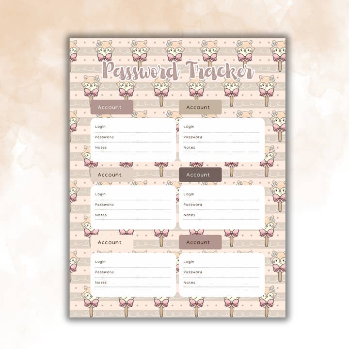 Password Tracker 20 pages 160 passwords for wholesale by Missh Shop