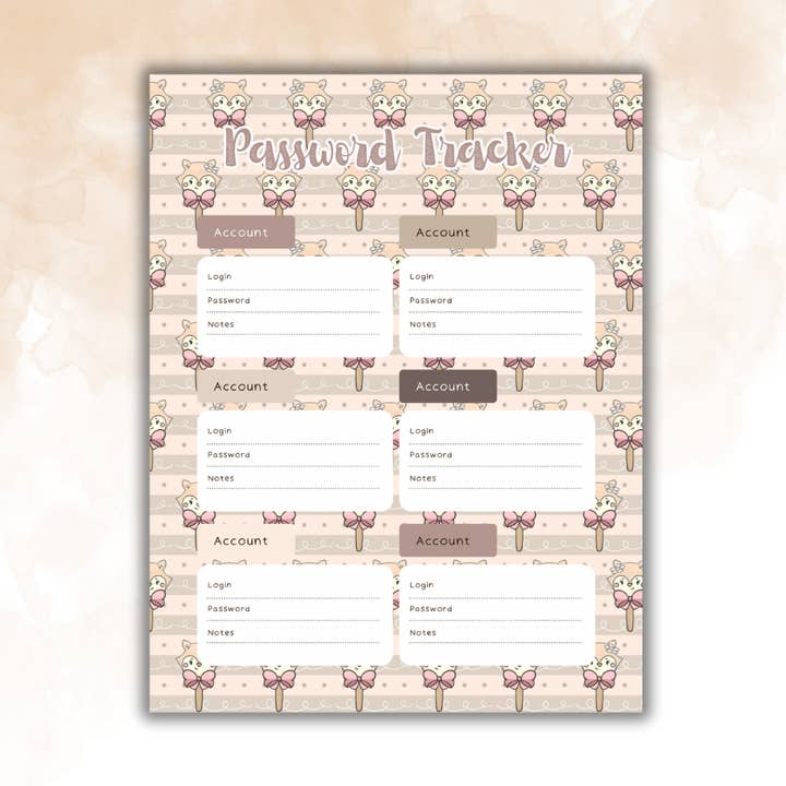 Password Tracker 20 pages 160 passwords for wholesale by Missh Shop