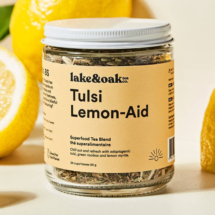 Tulsi Lemon-Aid - Mistura de Chá Superalimento por atacado de Lake & Oak Tea Co.