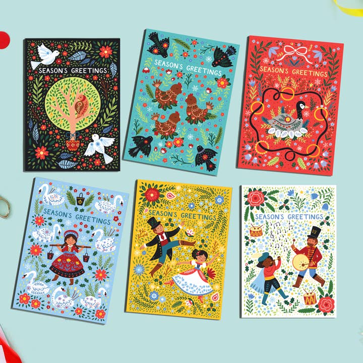 Pear Tree Press - Wholesale Christmas Card - General Merry & Bright Christmas Card - Bestseller (6 Cards)7