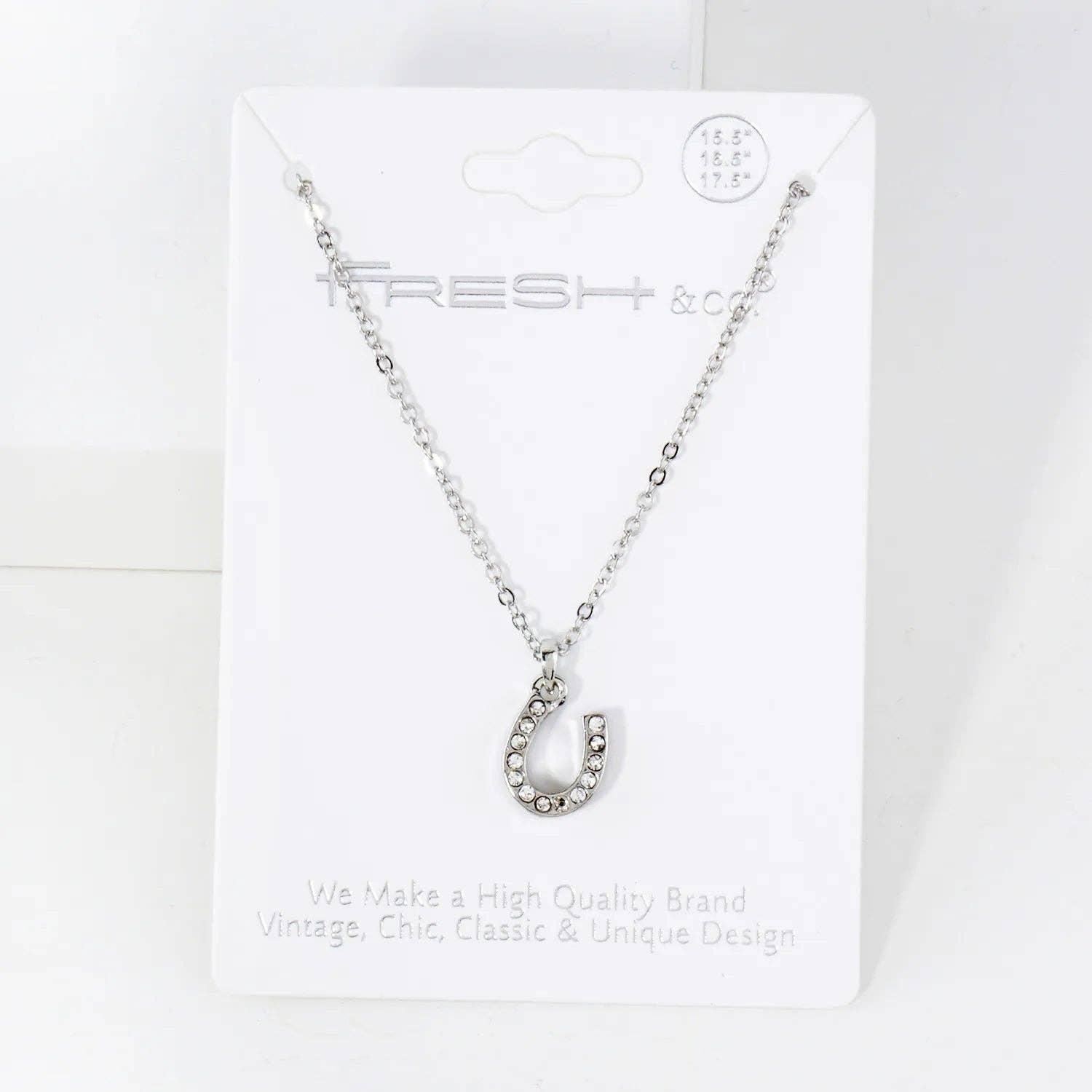 Wild Honey - Wholesale Pendant/Charm Necklace - Crystal-Pave Lucky Horseshoe Pendant Necklace6