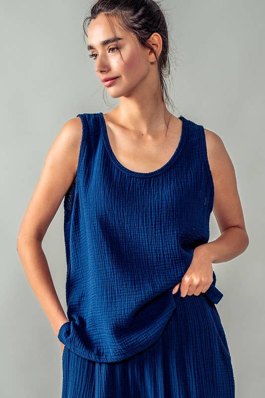 Urban Daizy - Wholesale Tank Top - Women's - Vintage Washed Double Gauze Tank Top20