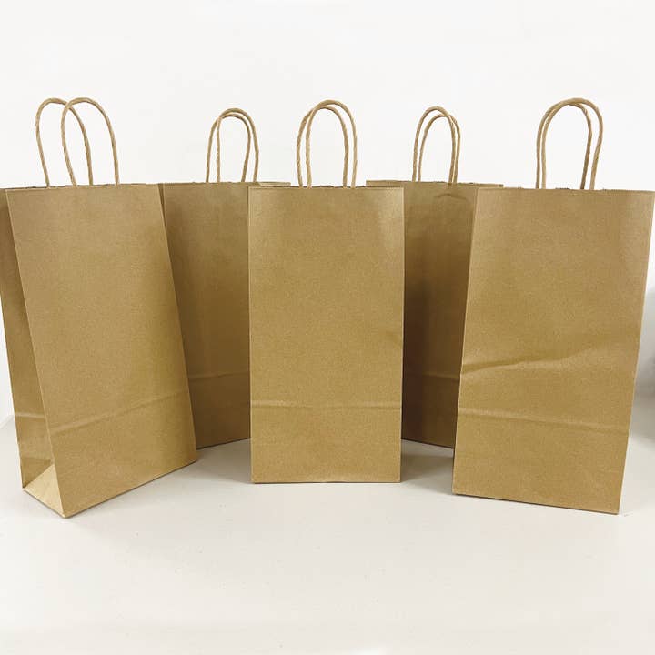Kis Paper - Wholesale Wine Gift Bag - Double Wine 6.5x3.5x12.375 inches Kraft Paper Bags