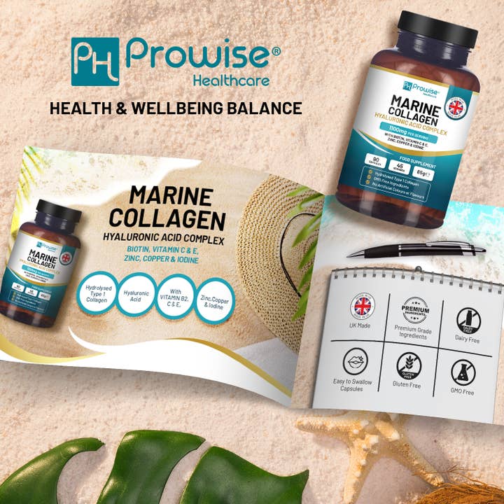 Prowise Healthcare – Großhandel Nahrungsergänzungsmittel/Vitamin zum Einnehmen – Marine Kollagen mit Hyaluronsäure 1100 mg – 90 Kapseln4