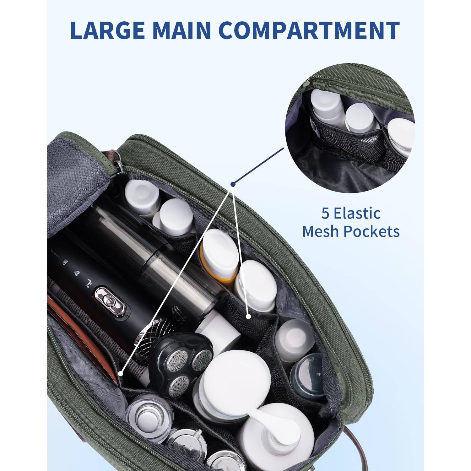 wandf – Engroshandel Toilettaske - Unisex – Canvas & læder Dopp Kit rejse vandafvisende barbertaske21