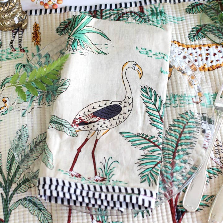 PACIFIC & ROSE TEXTILES - Wholesale Placemat - Placemats, Ivory Jungle, Set of 4 3