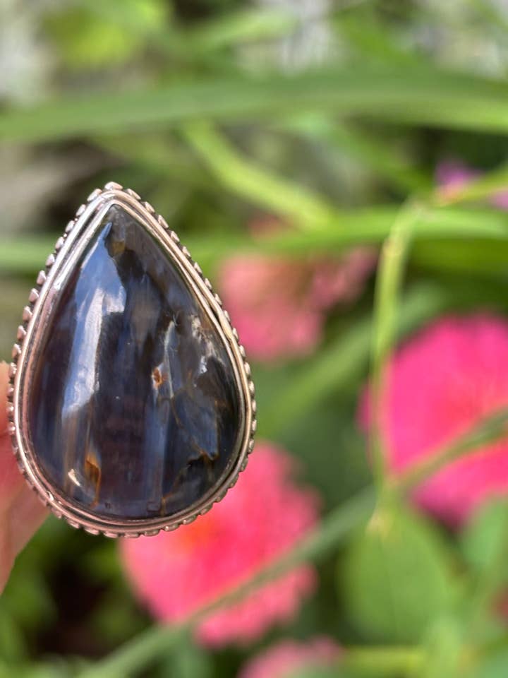 Pietersite Ring size 8 for wholesale by Wild Peonies Xo