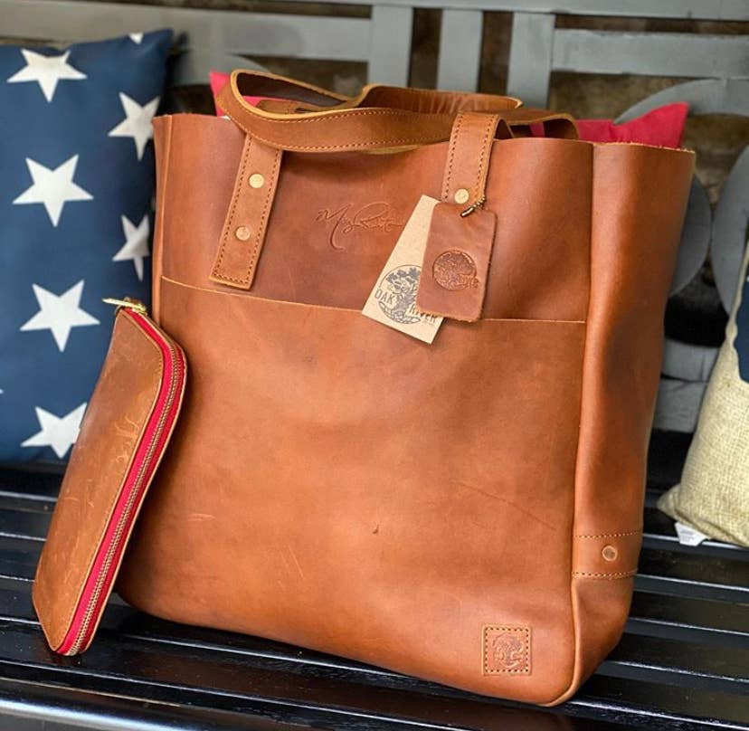 Oak River Company - Wholesale Tote Bag - Women's - Fine Day Leather Tote By Missy Robertson13