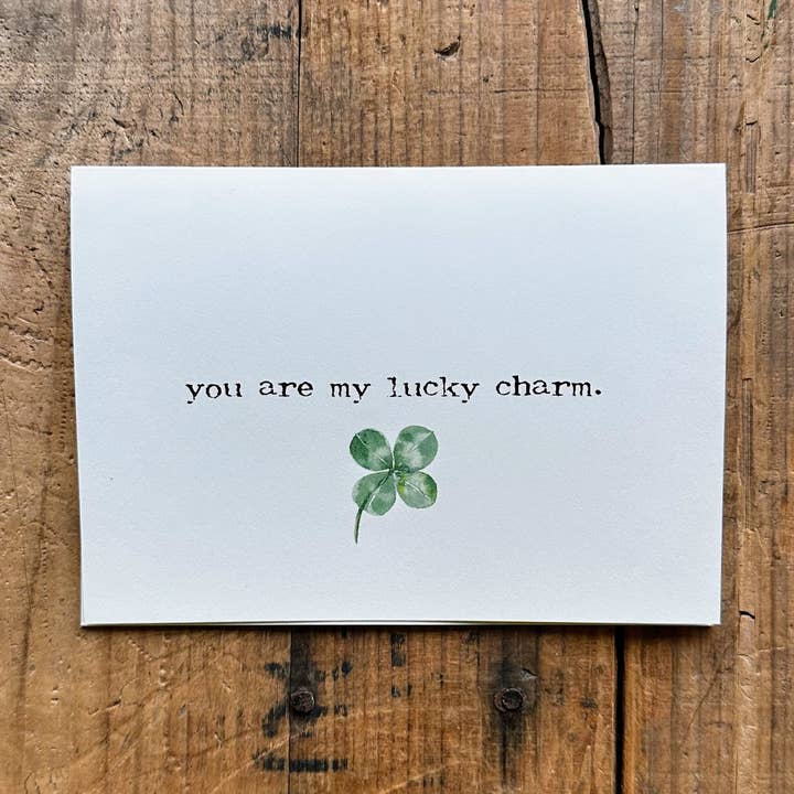 Du bist mein Glücksbringer-Kompliment-Grußkarte für den Großhandel von Alison Rose Vintage