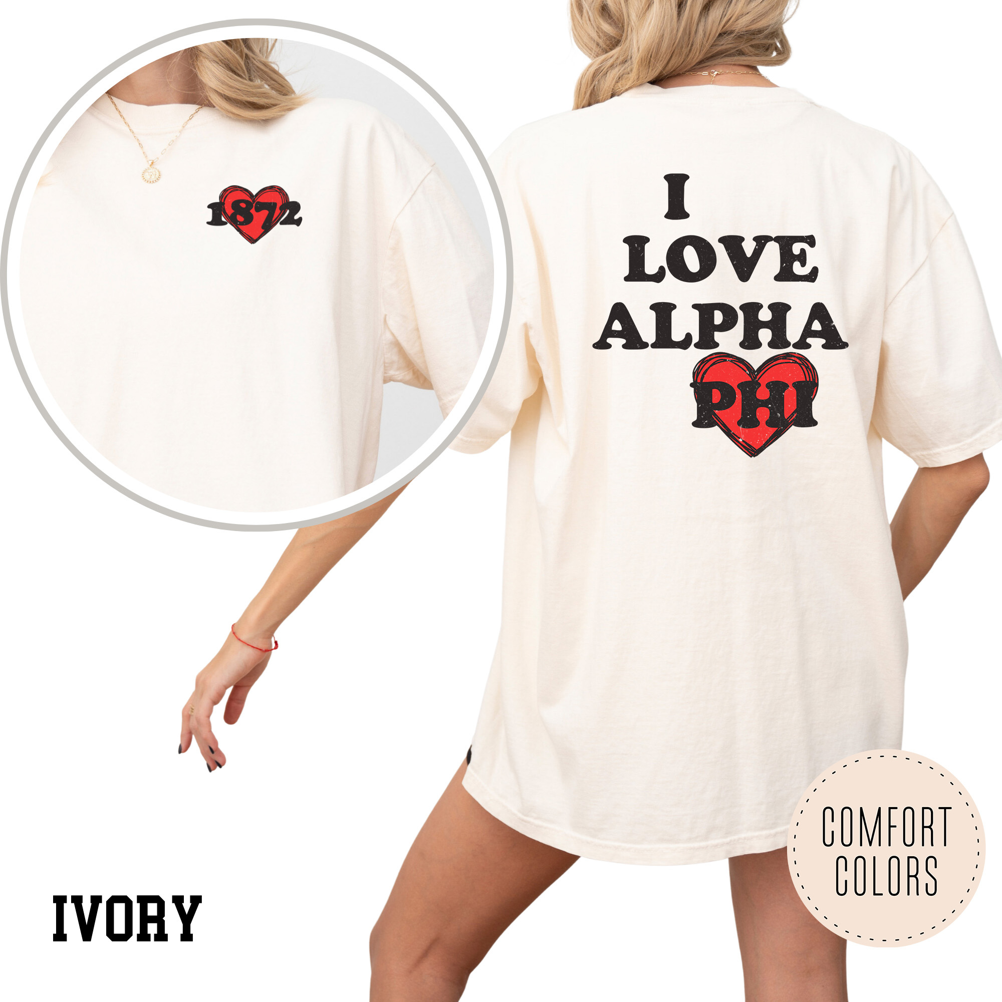 Kite and Crest - Wholesale Screen Printed T-Shirt - Women's - I Love Comfort Colors Sorority T-shirt5