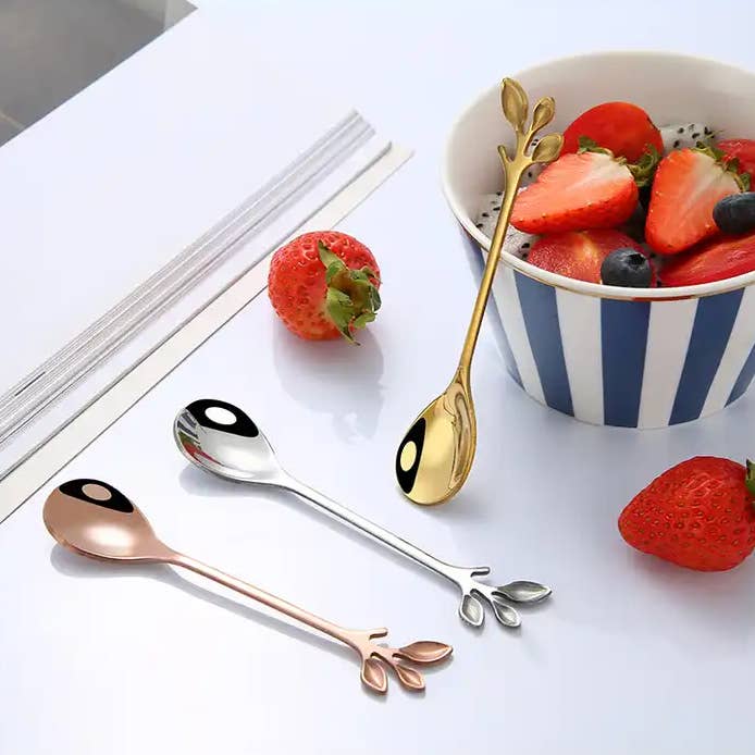 Sostraw & SmartThings - Wholesale Table Spoon (Cutlery) - Leaf Spoon - For Tea, Coffee or Dessert - 4 colors1