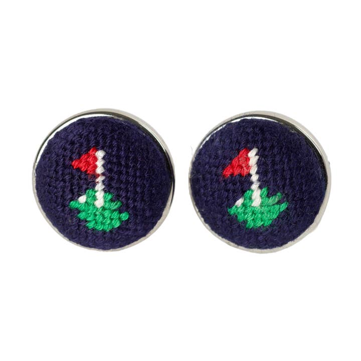 Needle Golf - Wholesale Cufflinks - Flag Needlepoint Cufflinks0
