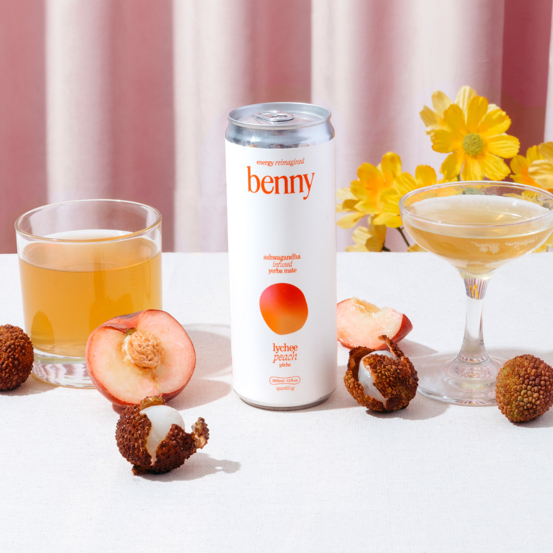 Benny - Wholesale Non-Alcoholic Aperitif/Mocktail - 4-Pack Peach Lychee Yerba Mate Energy Drink1