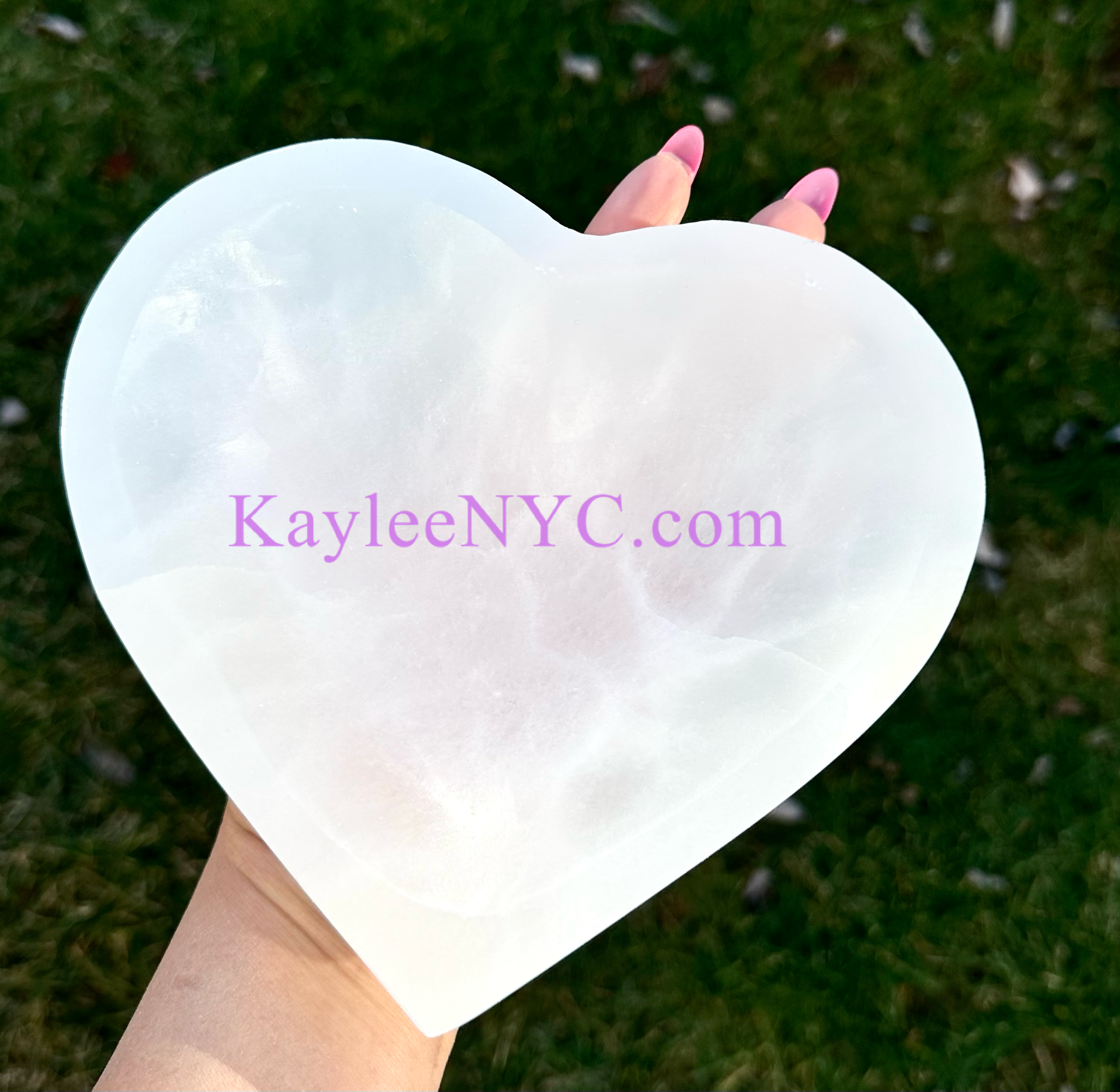 KayleeNYC - Wholesale Spiritual Stone/Crystal - Natural Selenite aka Satin Spar Heart Bowls5