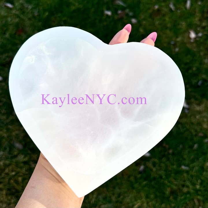 KayleeNYC - Wholesale Spiritual Stone/Crystal - Natural Selenite aka Satin Spar Heart Bowls5
