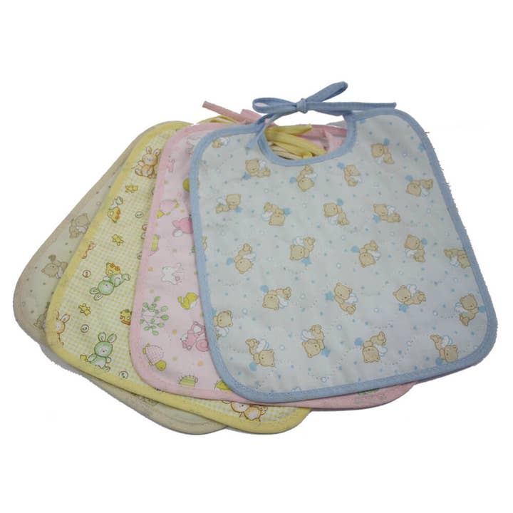 Almatex srl - Wholesale Bib - Baby - RALPH bib cm.20x22 with laces in printed quilted canvas