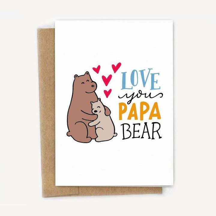 Love You Papa Bear Card for wholesale by A Fink & Ink
