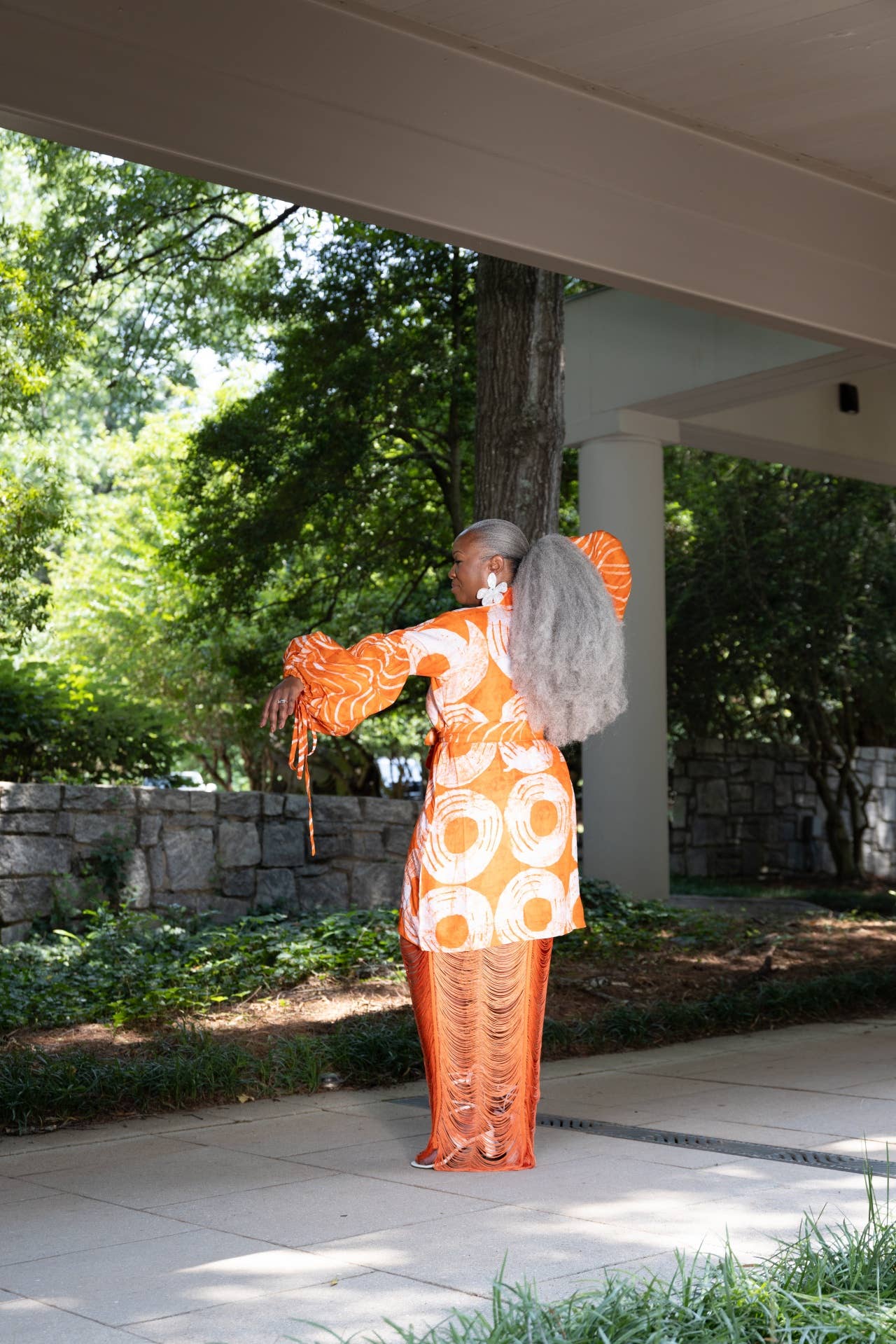 Besida - Wholesale Kimono - Women's - Mafarki Kimono Orange African Print Hand Dyed Jacket Robe4