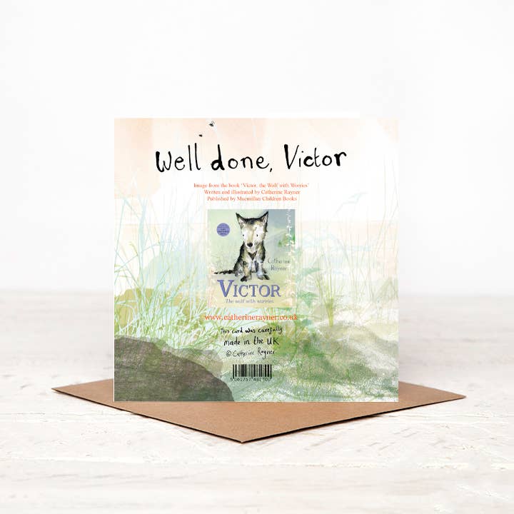 Catherine Rayner Trading Ltd - Vendita all'ingrosso Biglietto di congratulazioni - Biglietto Wolf Well Done - Victor1