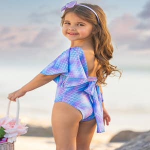 Bulk-buy Teenager Girls Swimwear Floral Baby Girls Swimsuit Short