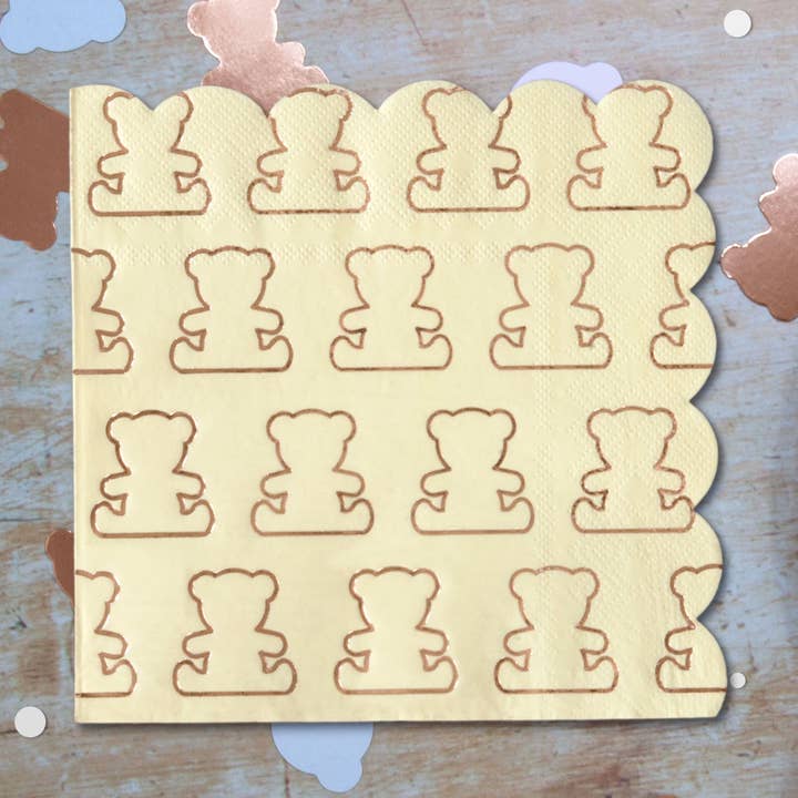 Teddy Bear Napkins 20 per pack for wholesale by Hatton Gate