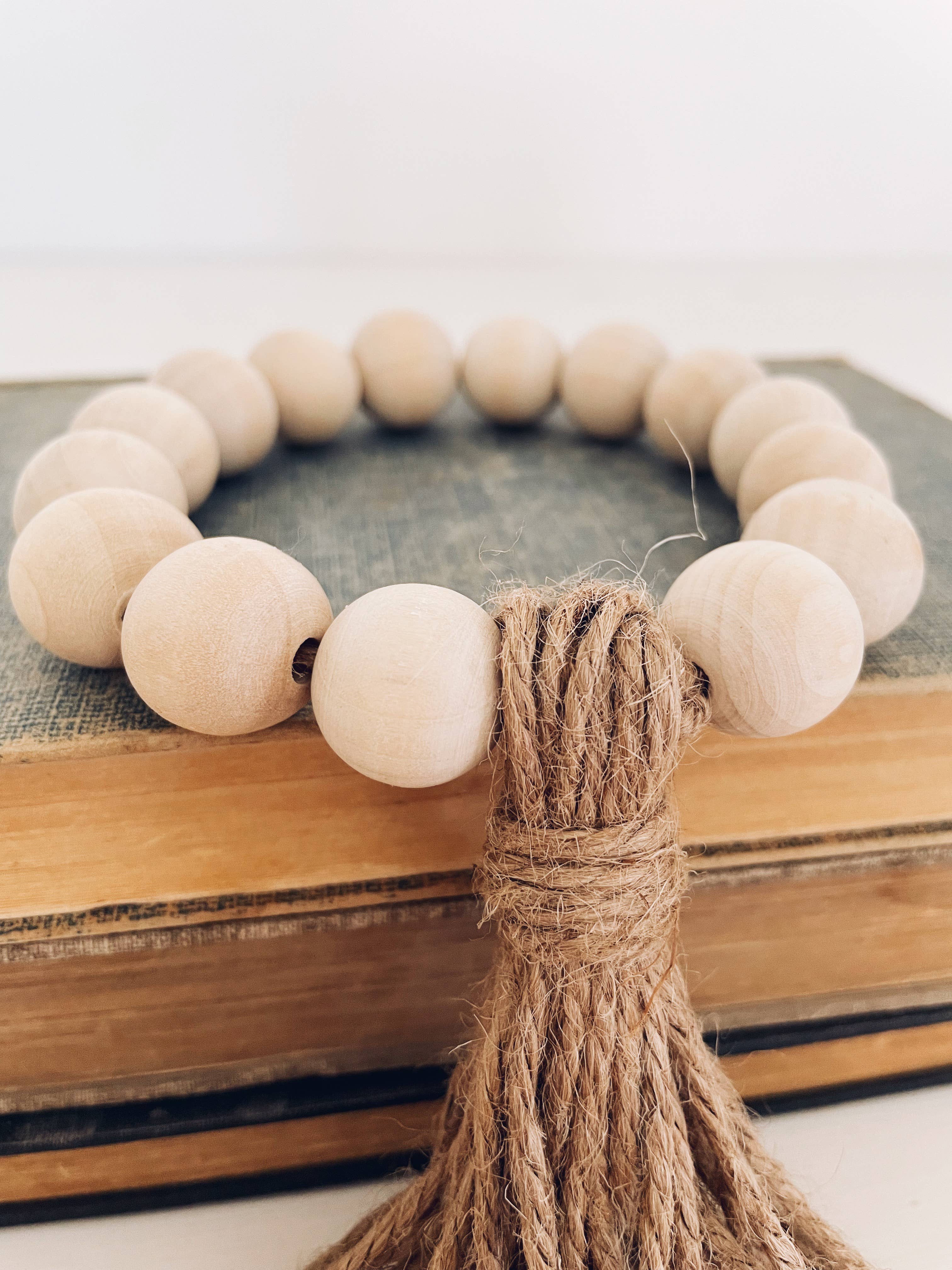 Rustiek - Wholesale Decorative Tabletop Object - Wood bead and tassel decor - medium1