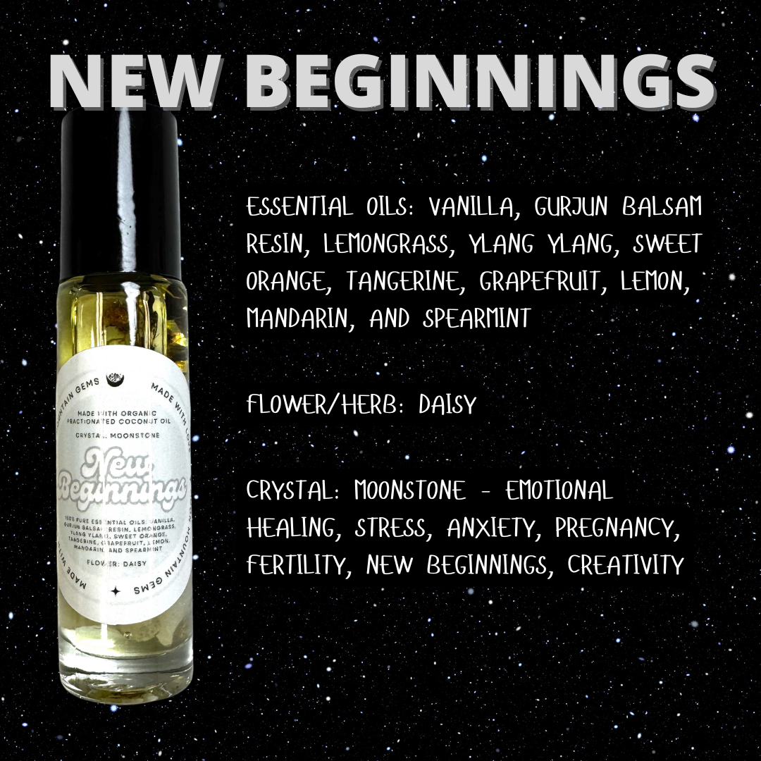 Moon Mountain Gems - Wholesale Roll-on etherische olie - Etherische olie rollerflesje doordrenkt met kruiden en kristallen, 100% therapeutische etherische olie rollerflesje9