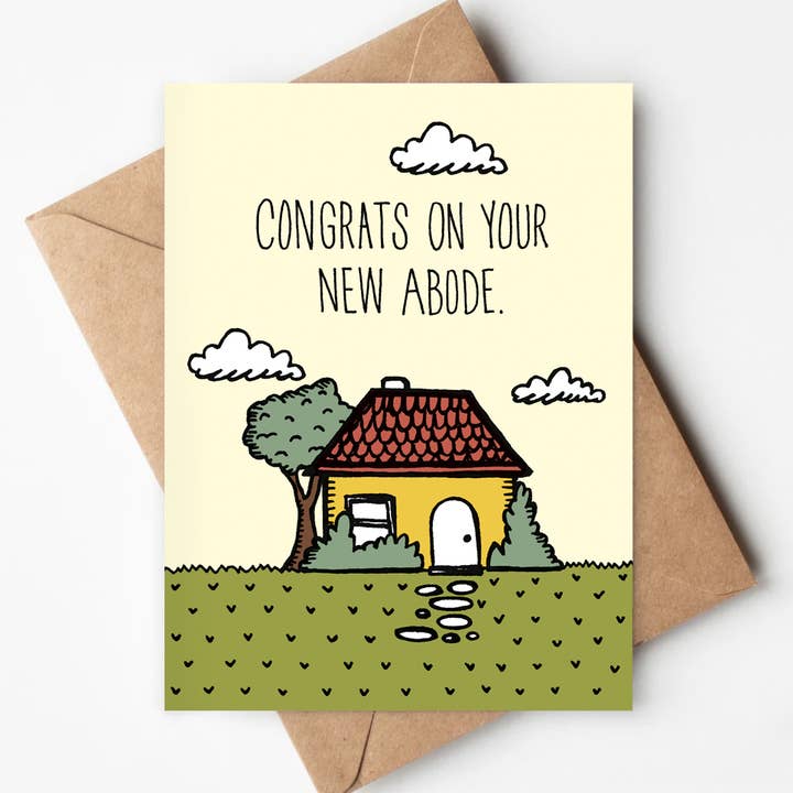 Congrats New Abode Eco-friendly Card New Home, Housewarming for wholesale by Jenna's Doodles