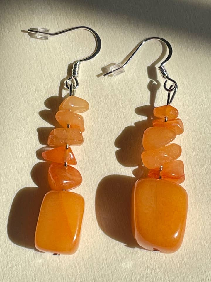 Orange Quartzite earrings for wholesale by Shop Wall