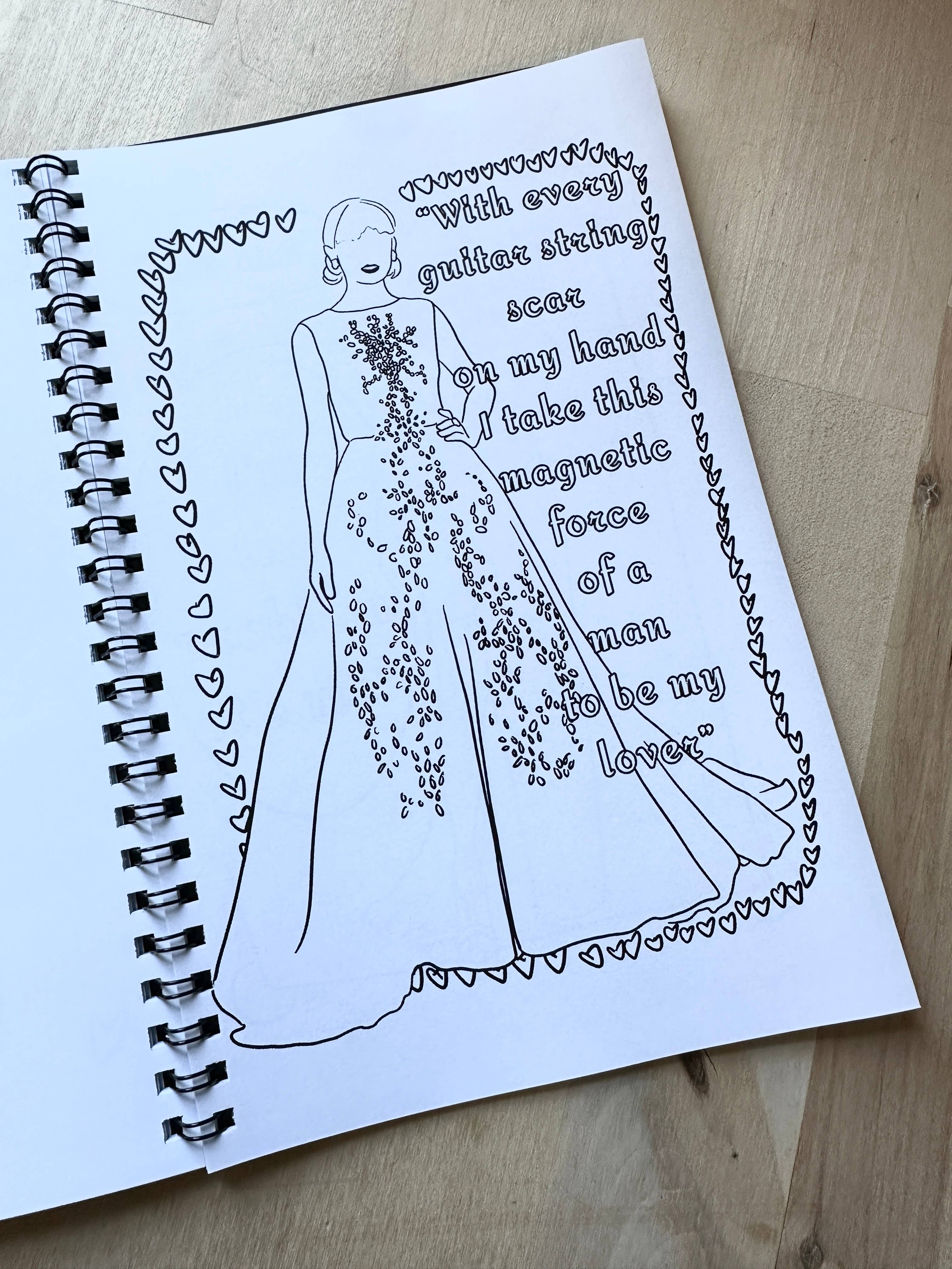 UNDERDOG NATION - Wholesale Coloring & Activity Book - Adult - A Swiftie Coloring Book - Red Carpet Style7