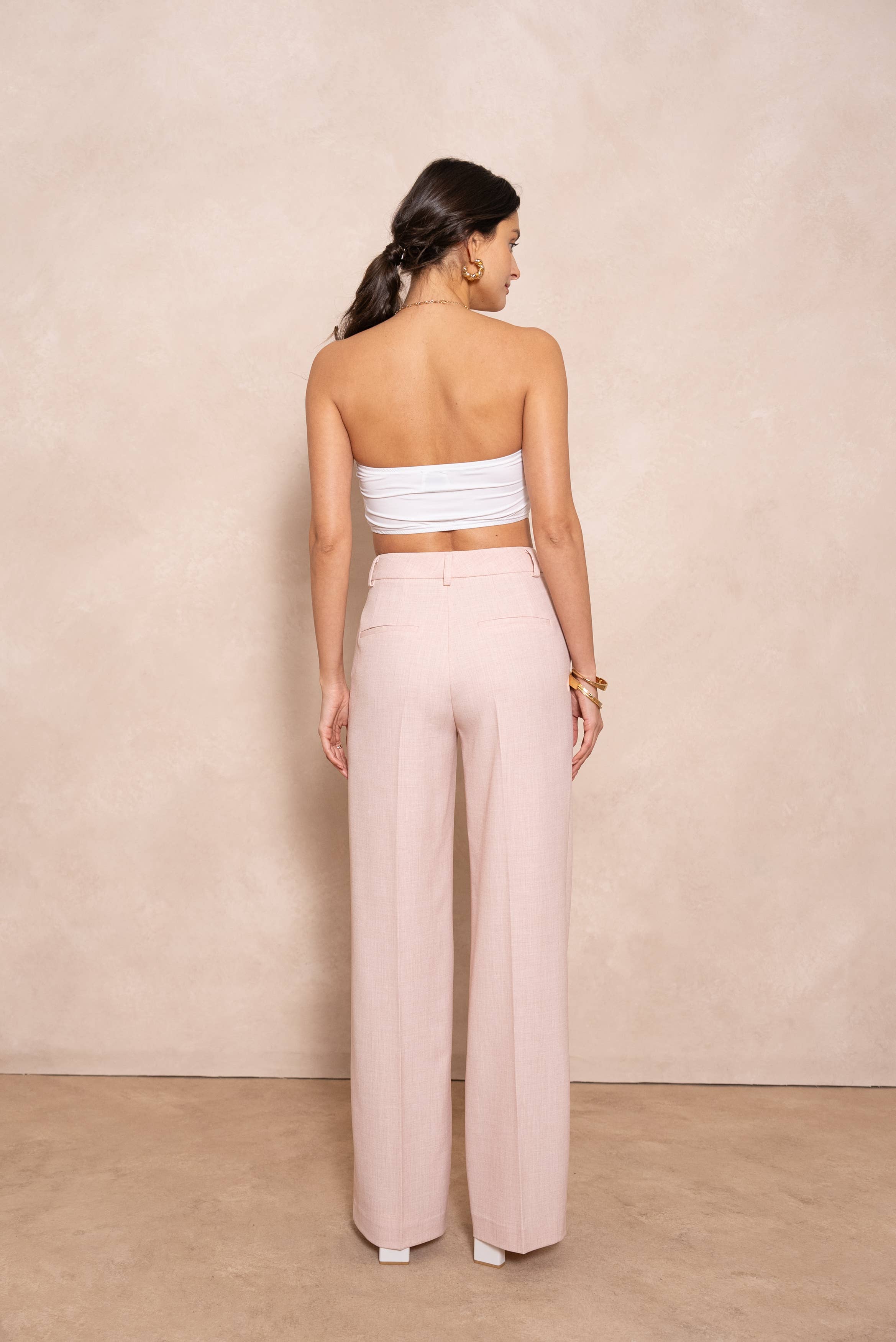 Attentif Paris - Vendita all'ingrosso Pantaloni eleganti - Donna - [Heather] Pantaloni Tailleur a Gamba Larga3