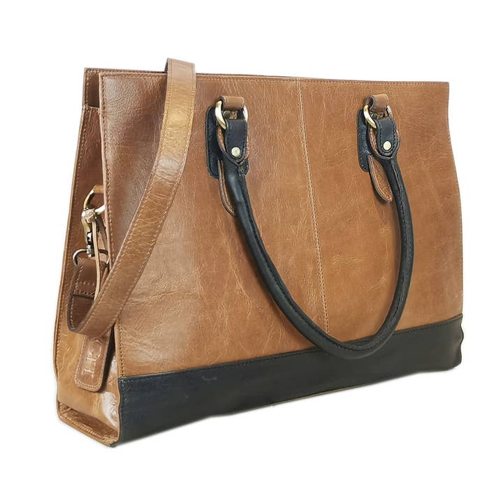 GoodHides Ltd. – wholesale Shoulder bag – women's – The Signature 17" Leather Laptop Bag, Copper10