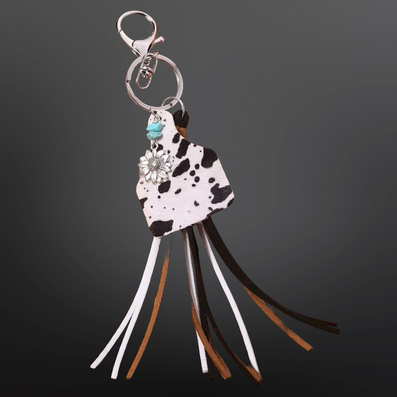 Westrian International - Wholesale Keychain - Unisex - Cow Tag Tassel Vegan Leather Keychain6