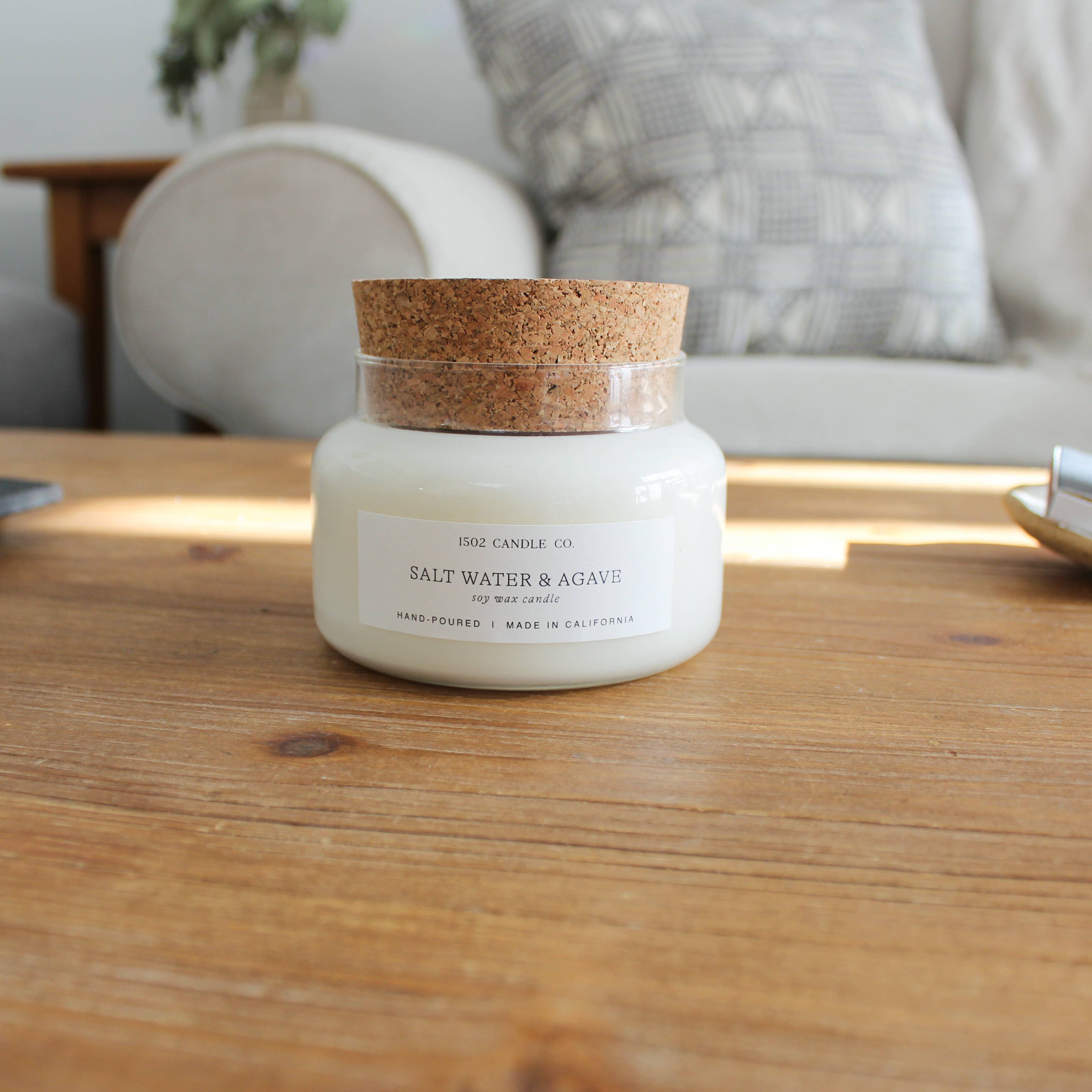 1502 Candle Co. - Wholesale Jar/Filled Candle - Salt Water & Agave Apothecary Jar Candle1