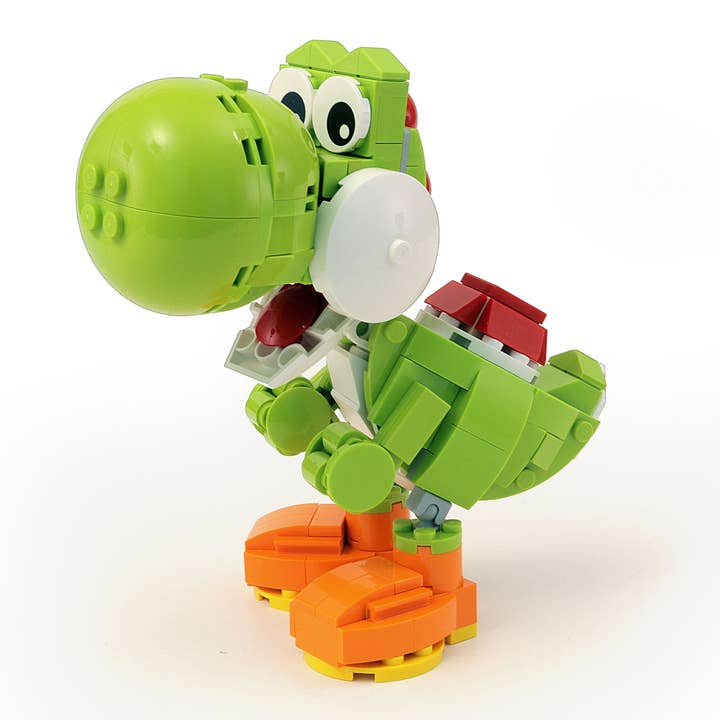 MOC di Dinosauro Verde Amichevole realizzato con parti LEGO per la vendita all'ingrosso da parte di B3 Customs