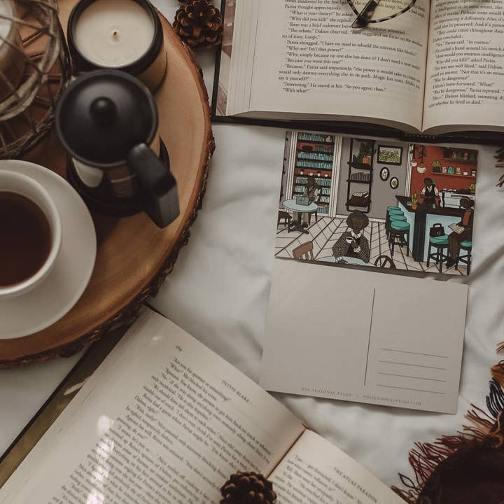 Pacchetto di cartoline Cafe Postcard per la vendita all'ingrosso da parte di The Seasonal Pages