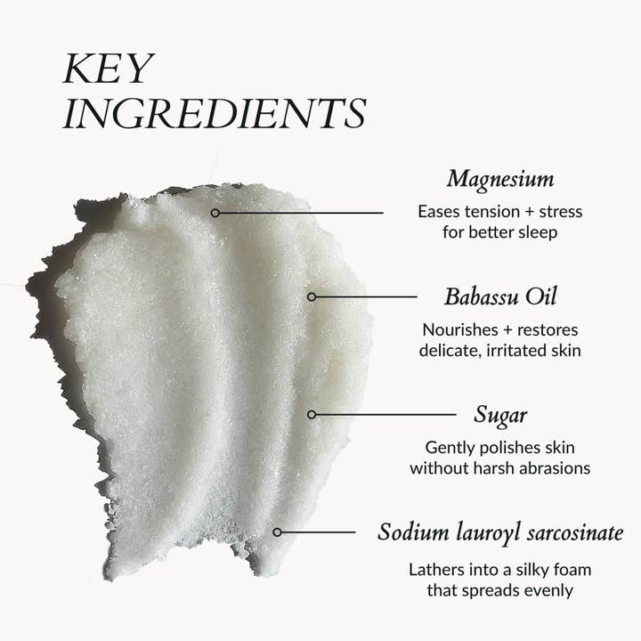 Jazeena - Wholesale Body Scrub/Exfoliant - Magnesium Body Scrub | Supports Sleep, Zechstein-Rich 6.7oz3