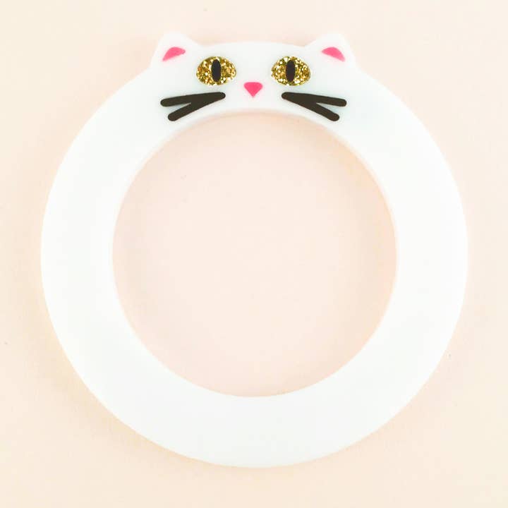 Eleanor Moss Studio - Wholesale Bangle Bracelet - Kids & Baby - Kitty Cat Bangle Bracelet White