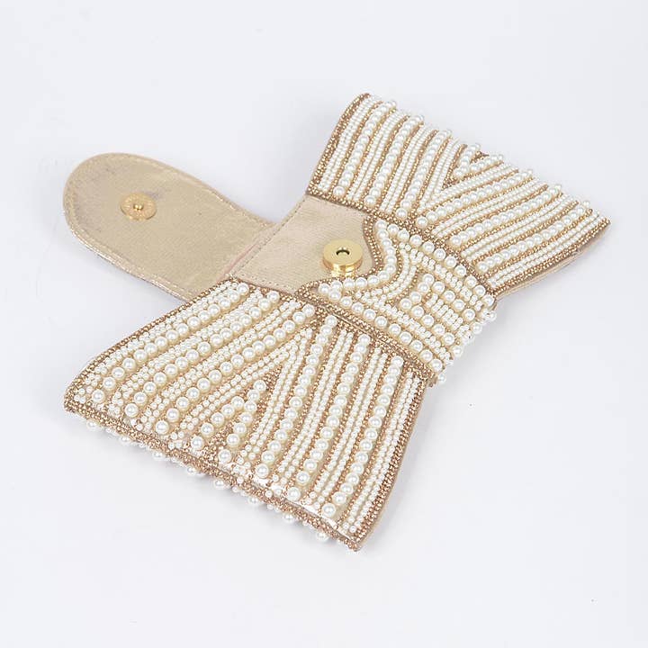 3AM BY H&D ACCESSORIES - Wholesale Clutch Bag - Women's - Rhinestone and Pearl Party Clutch