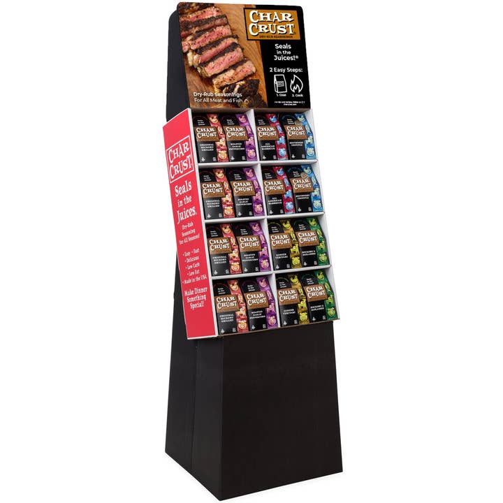 Char Crust Dry-Rub Seasonings - Wholesale Rub - Char Crust Dry-Rub Seasoning 6-Flavor Shipper Display (8 cas