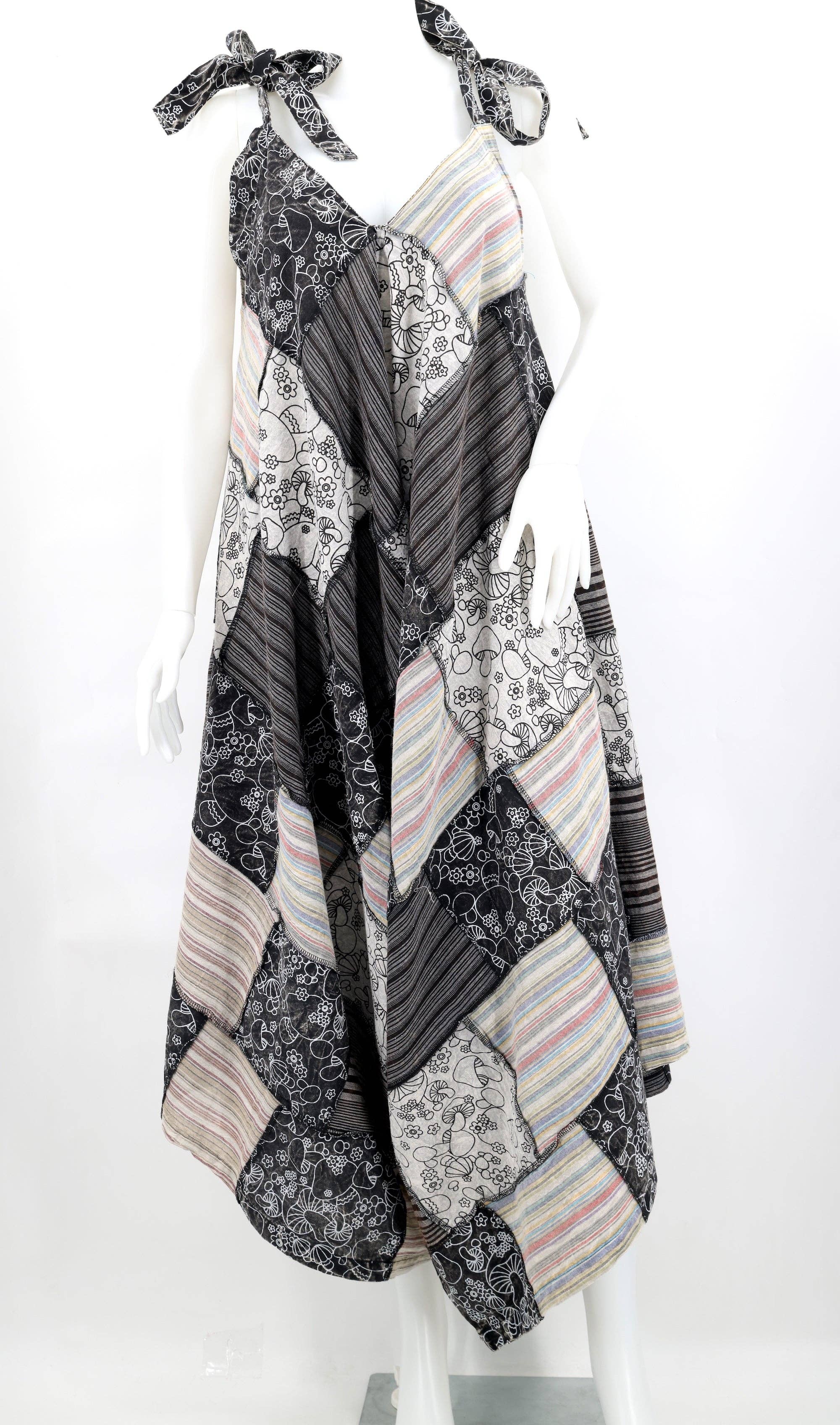 Himalaya Handmade - Wholesale Overalls - Women's - Cotton Hippie Handmade Patchwork Wide Leg Mushroom Print Bohemian Overalls1